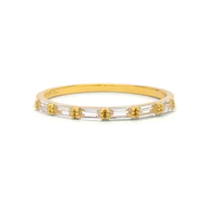 Delicate Baguette White Topaz Band