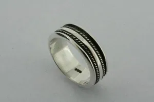 Delicate Double Rope Sterling Silver Spinner Ring