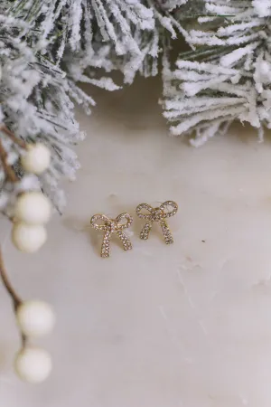 Delicate Promises Bow Earrings - Gold