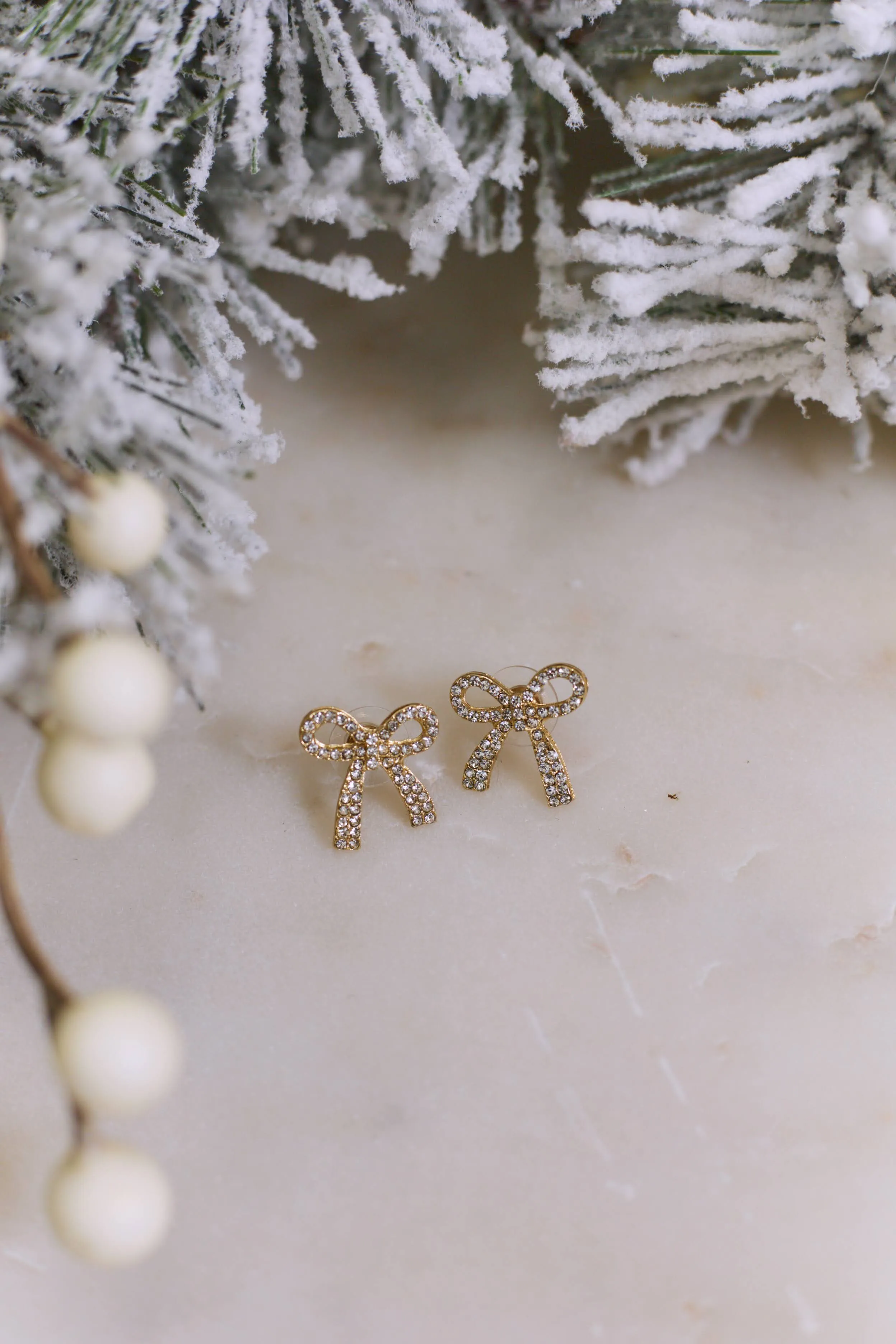 Delicate Promises Bow Earrings - Gold