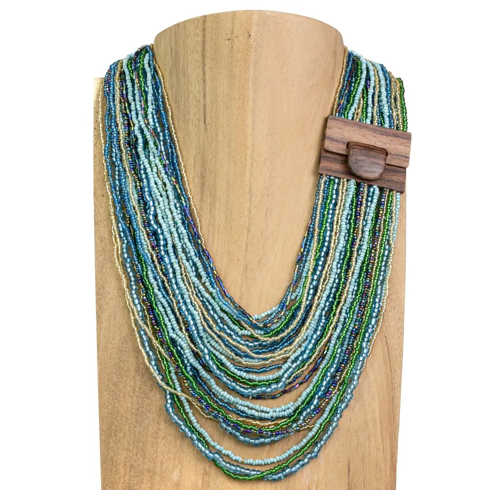 Drizzle Wood Buckle Necklace
