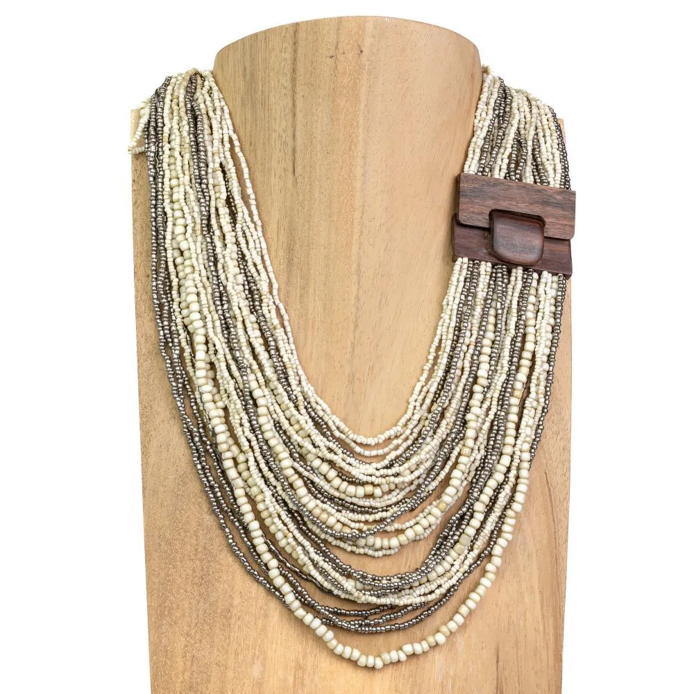 Drizzle Wood Buckle Necklace