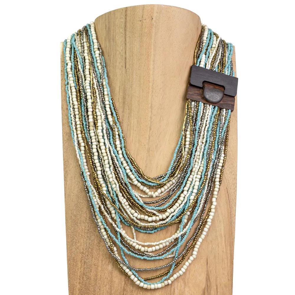 Drizzle Wood Buckle Necklace