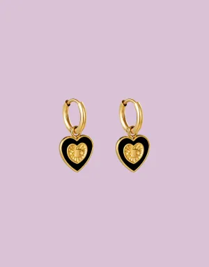 Earrings dark hearts