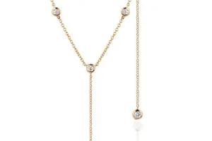 EF Collection 8 Bezel Diamond Lariat in Rose Gold