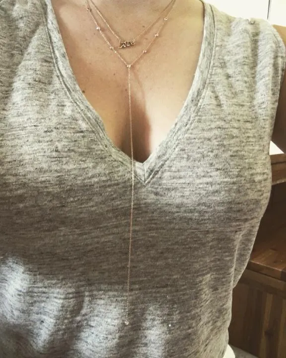 EF Collection 8 Bezel Diamond Lariat in Rose Gold