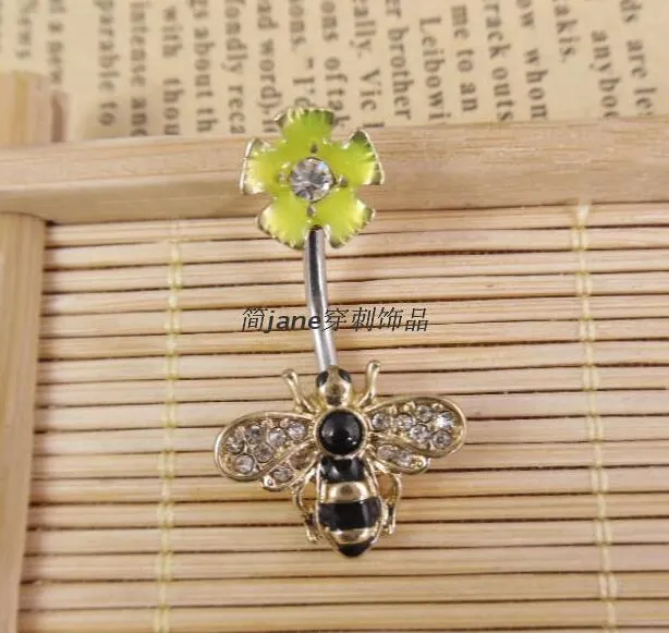 Enamel Bee Navel Rings