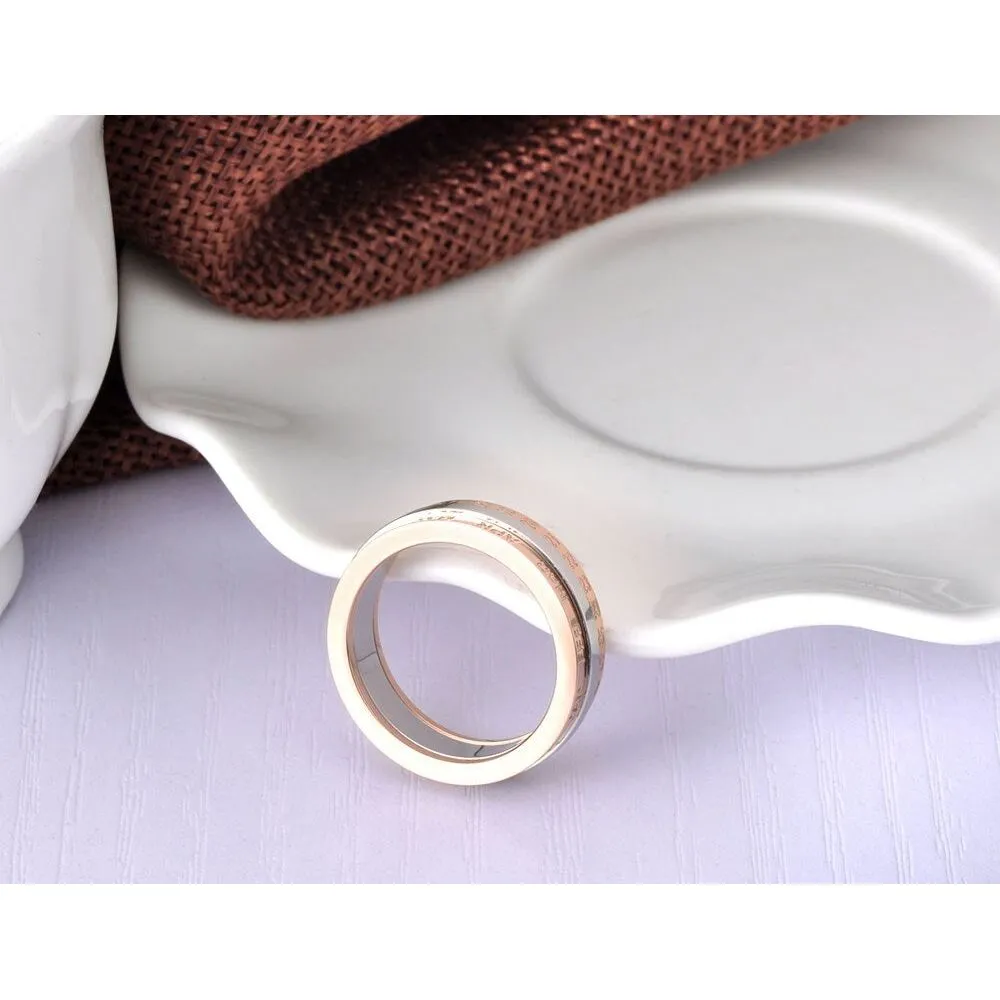 Fashion Rotatable Ring Rose Gold Color Monthly Calendar Jewelry With Single Cystal Stainless Steel Ring For Women R18133