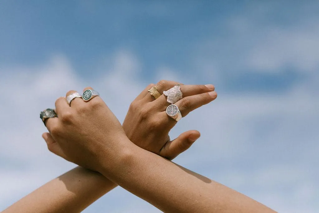 fine organic band - sterling silver