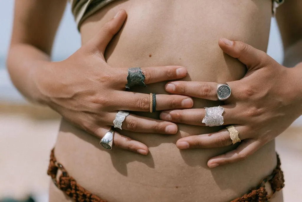fine organic band - sterling silver