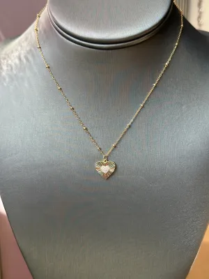 Fluted Heart Necklace