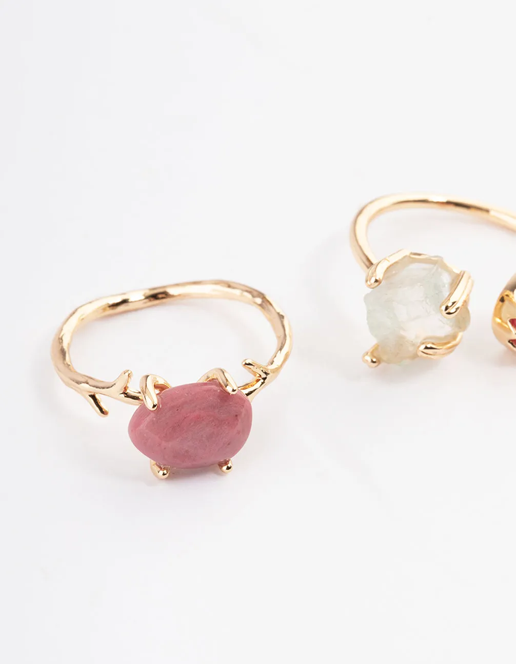 Gold Multi Three Stone Rings