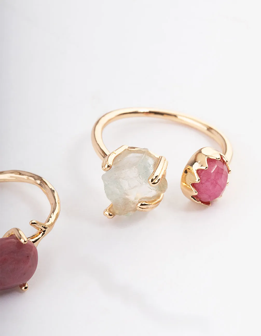 Gold Multi Three Stone Rings