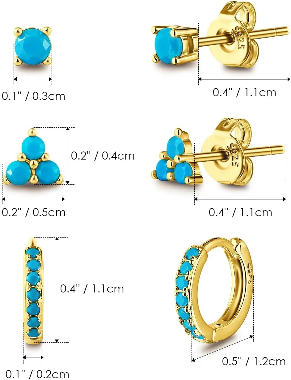 Gold/Silver Hoop Earring for Women - White-Gold-Plated Earrings - Thick Gold-Plated Stud for Metal Sensitive Ears