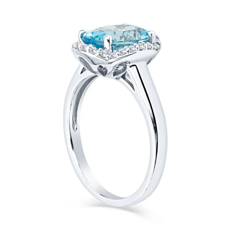 Halo Peridot and Diamond Ring Large