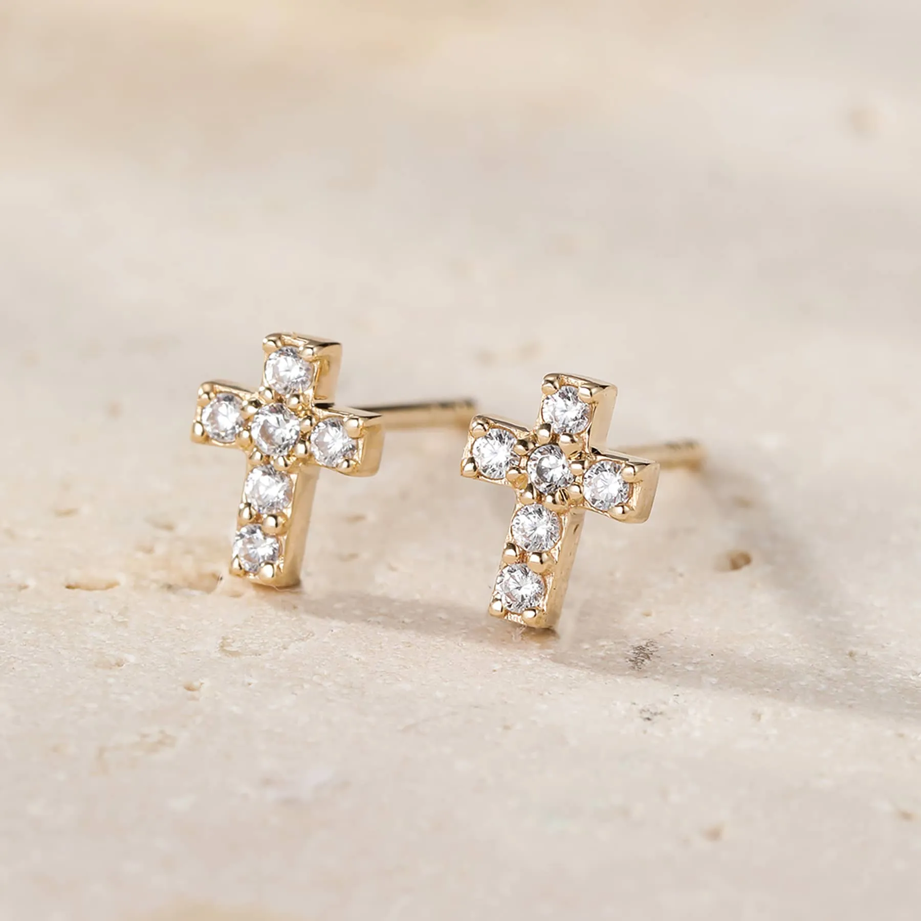Hope Stud Earrings 14K Gold