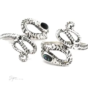 Inlay Stone Snake Rings