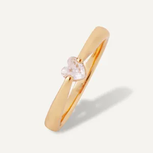 Keira Cubic Zirconia Heart Ring Size 17 In Gold-Tone