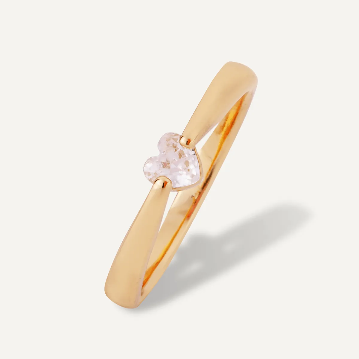 Keira Cubic Zirconia Heart Ring Size 17 In Gold-Tone