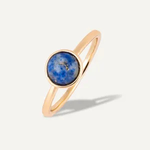 Lapis Gem Stone Ring Size 17 In Gold-Tone