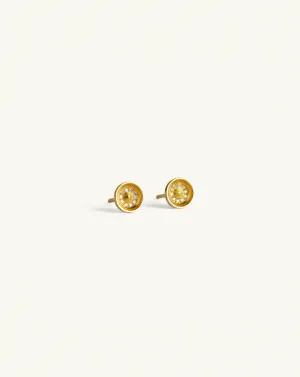Large Concave Studs with Pavé