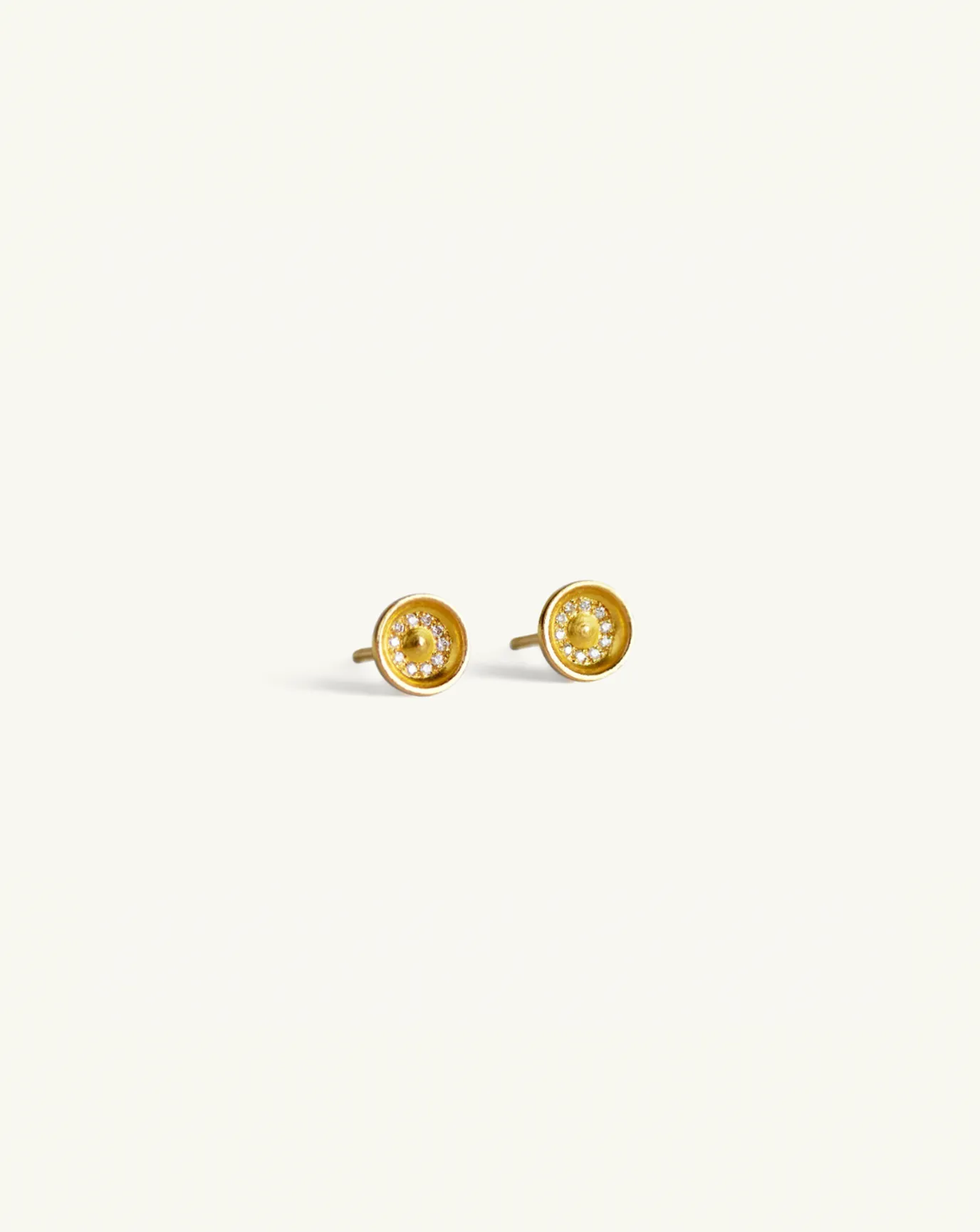 Large Concave Studs with Pavé