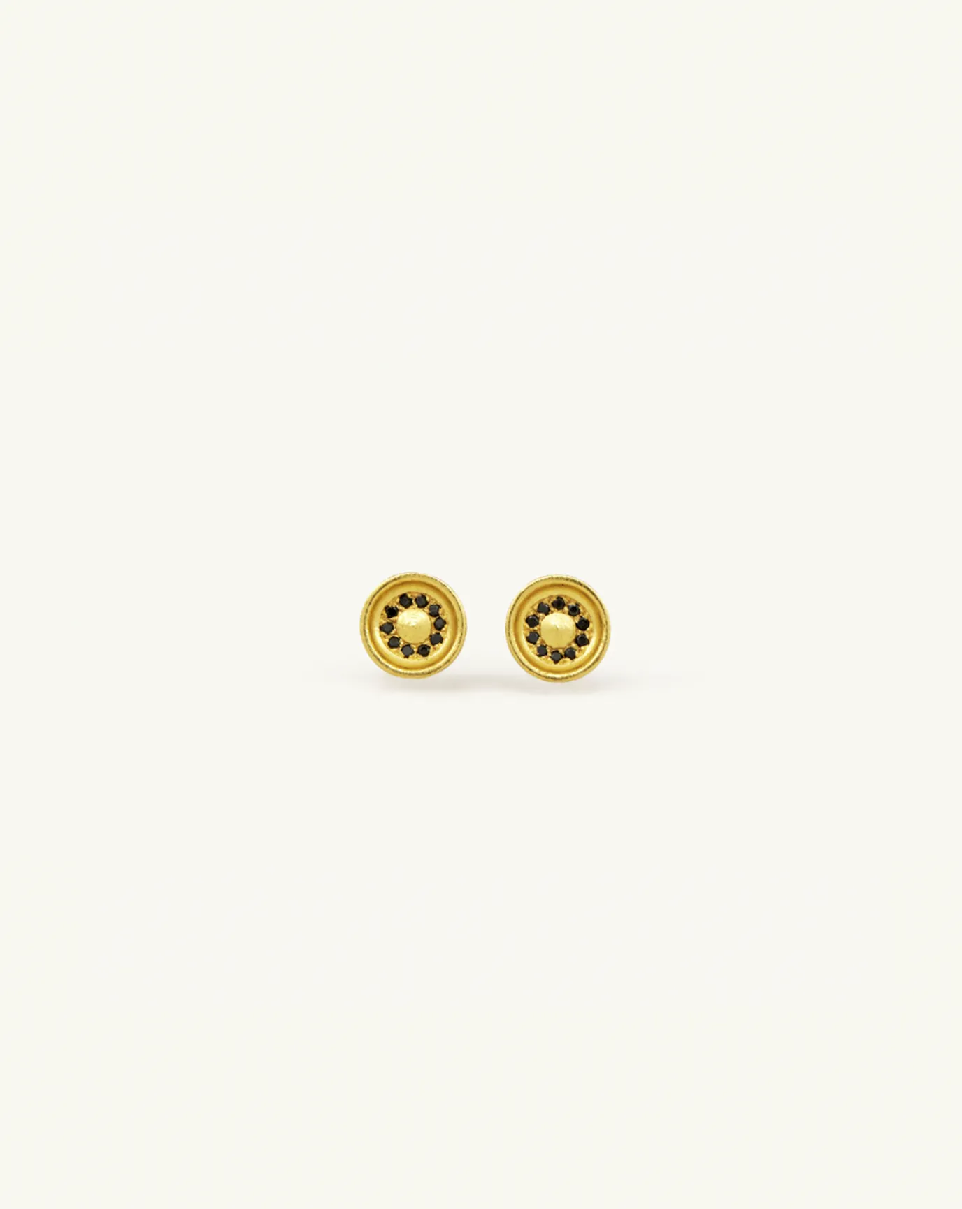 Large Concave Studs with Pavé