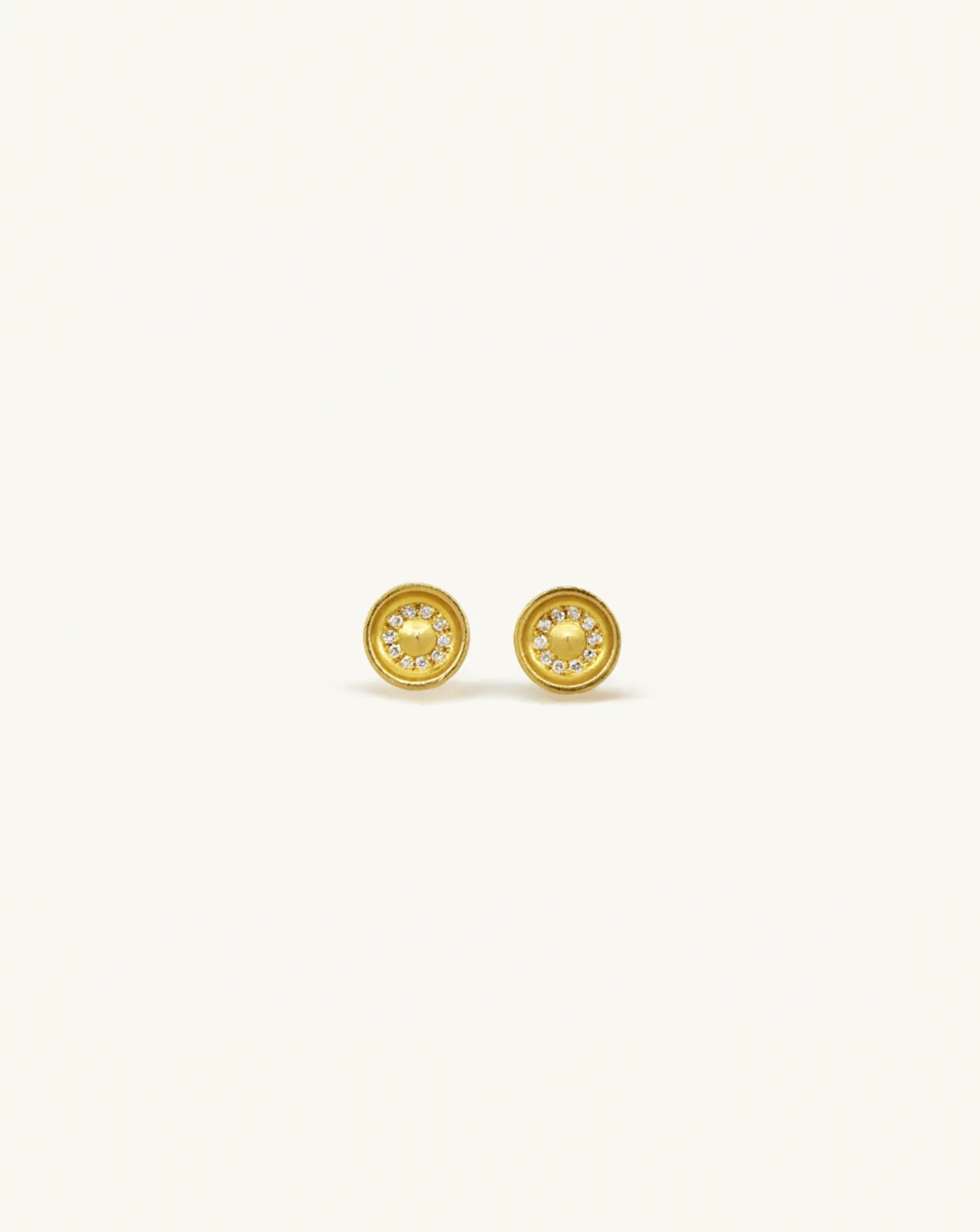 Large Concave Studs with Pavé