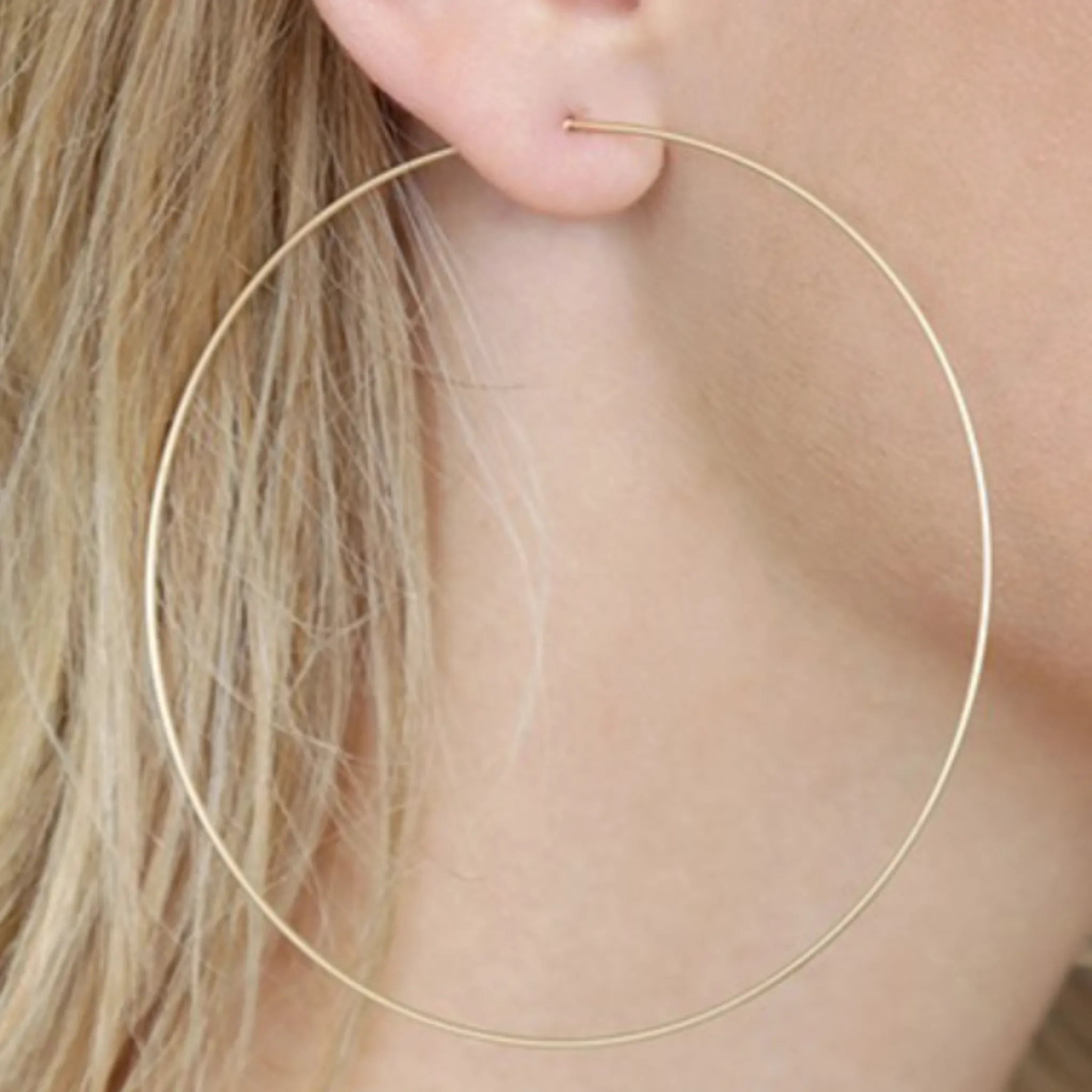 Large Wire Hoop Earrings