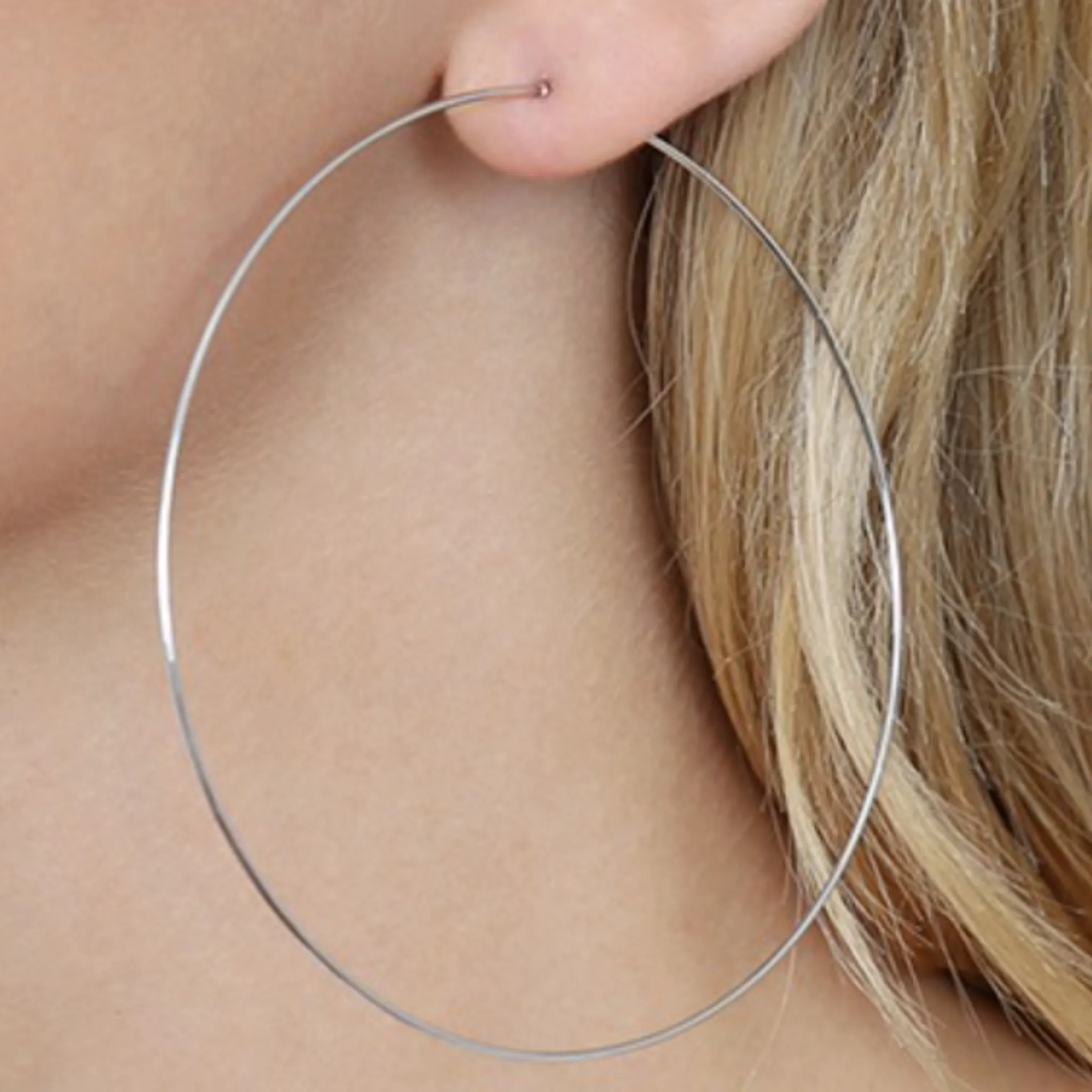 Large Wire Hoop Earrings