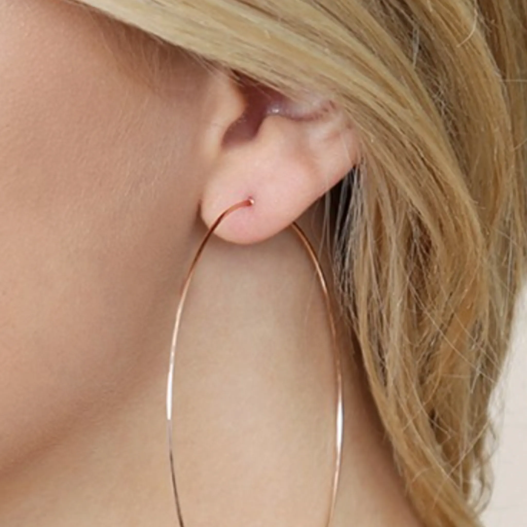 Large Wire Hoop Earrings