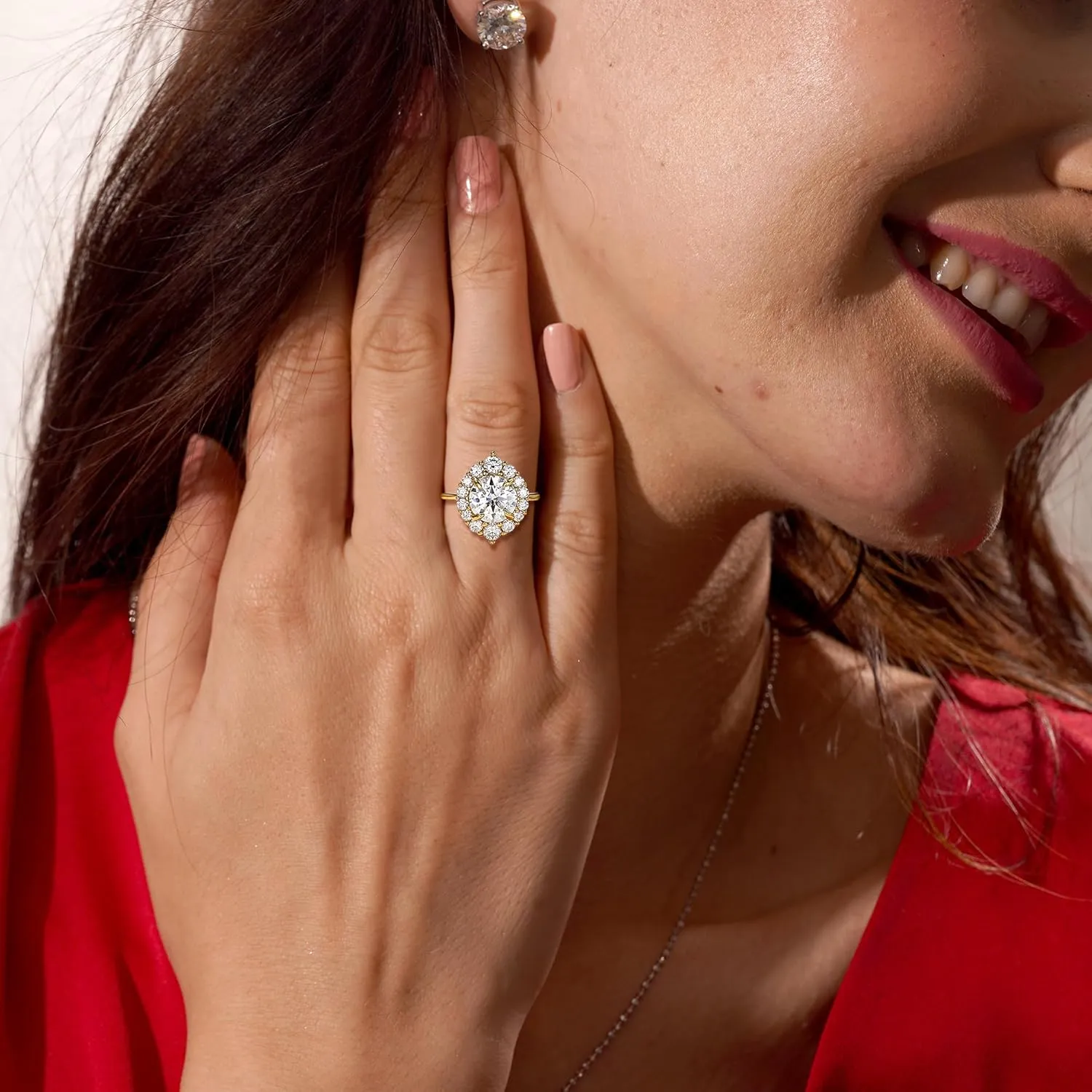 LAVALE Moissanite Rings for Women, 1.2/2 CT D Color VVS1 Lab Created Diamond Engagement Rings 18K White Yellow Gold Vermeil Knife Edge 925 Sterling Silver Promise Rings for Her Wedding Gifts