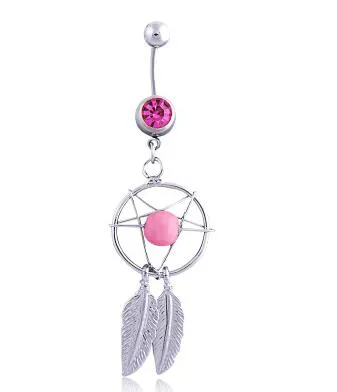 Leaf Dangle Belly Button Rings
