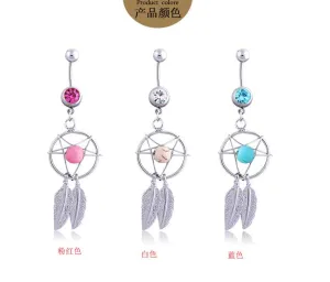 Leaf Dangle Belly Button Rings