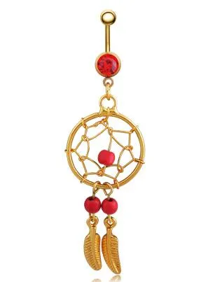 Leaf Dangle Belly Button Rings