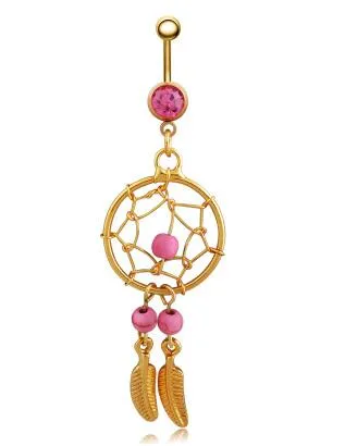 Leaf Dangle Belly Button Rings