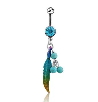 Leaf Dangle Belly Button Rings