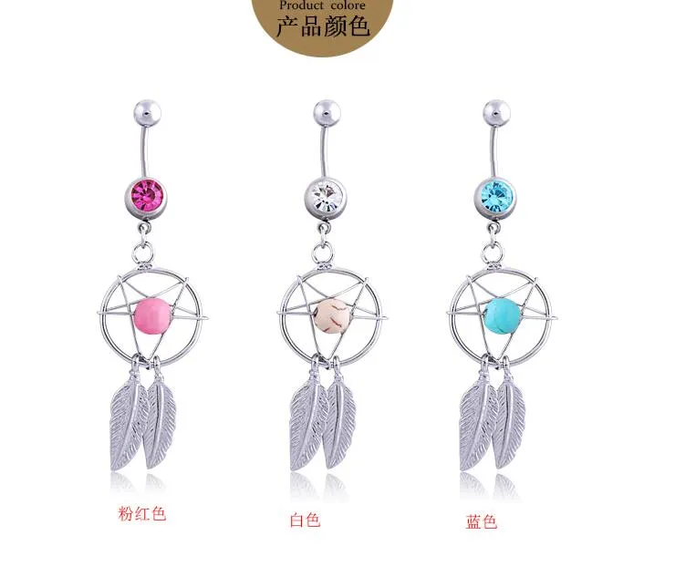 Leaf Dangle Belly Button Rings
