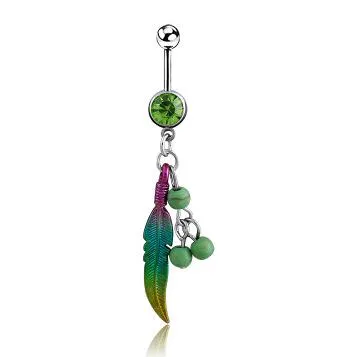 Leaf Dangle Belly Button Rings