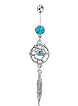 Leaf Dangle Belly Button Rings