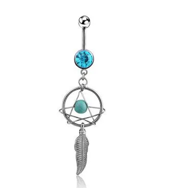 Leaf Dangle Belly Button Rings