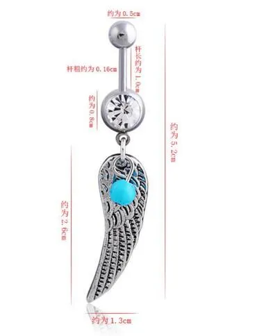 Leaf Dangle Belly Button Rings