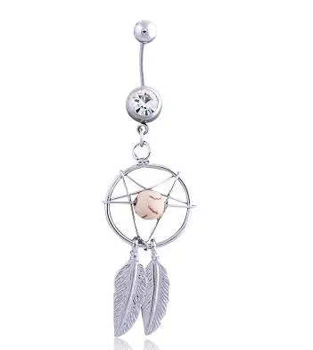 Leaf Dangle Belly Button Rings