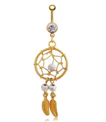 Leaf Dangle Belly Button Rings