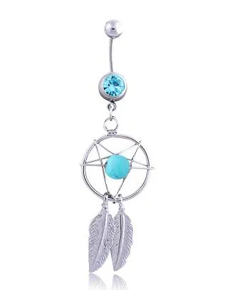Leaf Dangle Belly Button Rings