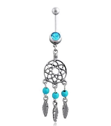 Leaf Dangle Belly Button Rings