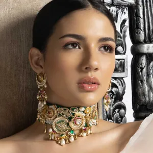 Multi Colour Timeless Choker With Pearls - RJJBR23NKSAU5
