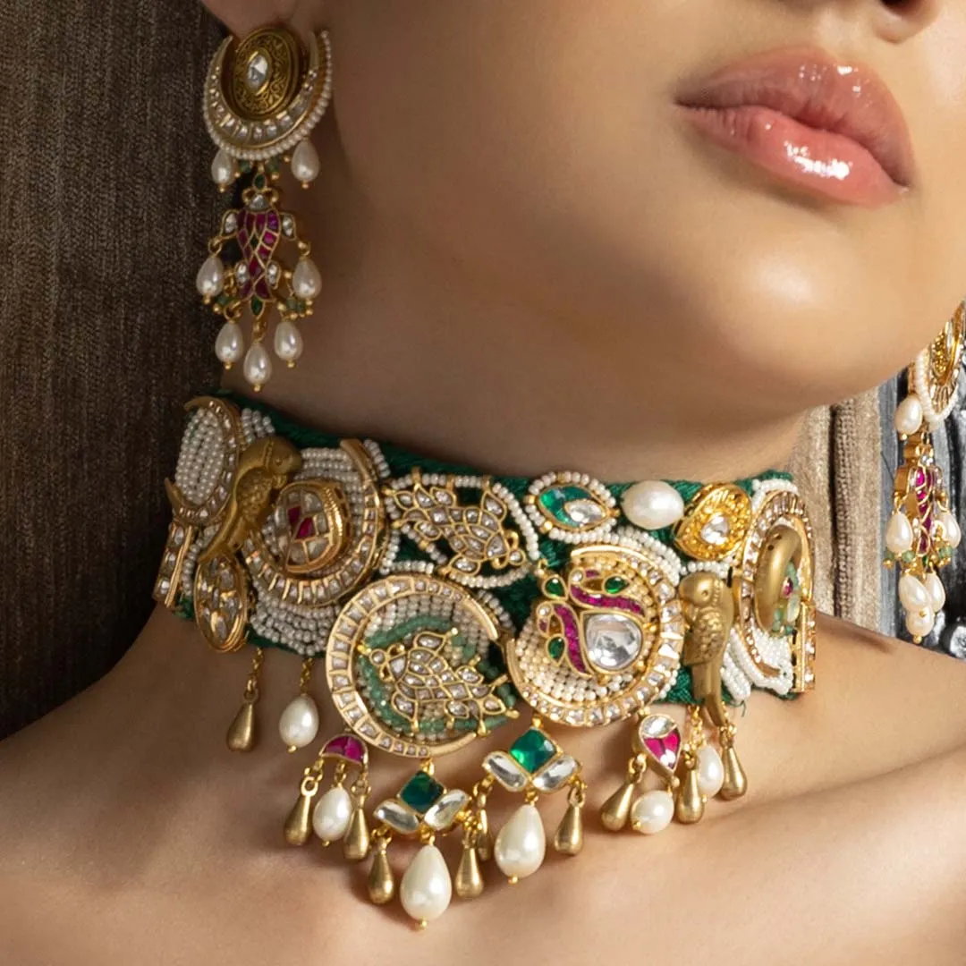 Multi Colour Timeless Choker With Pearls - RJJBR23NKSAU5