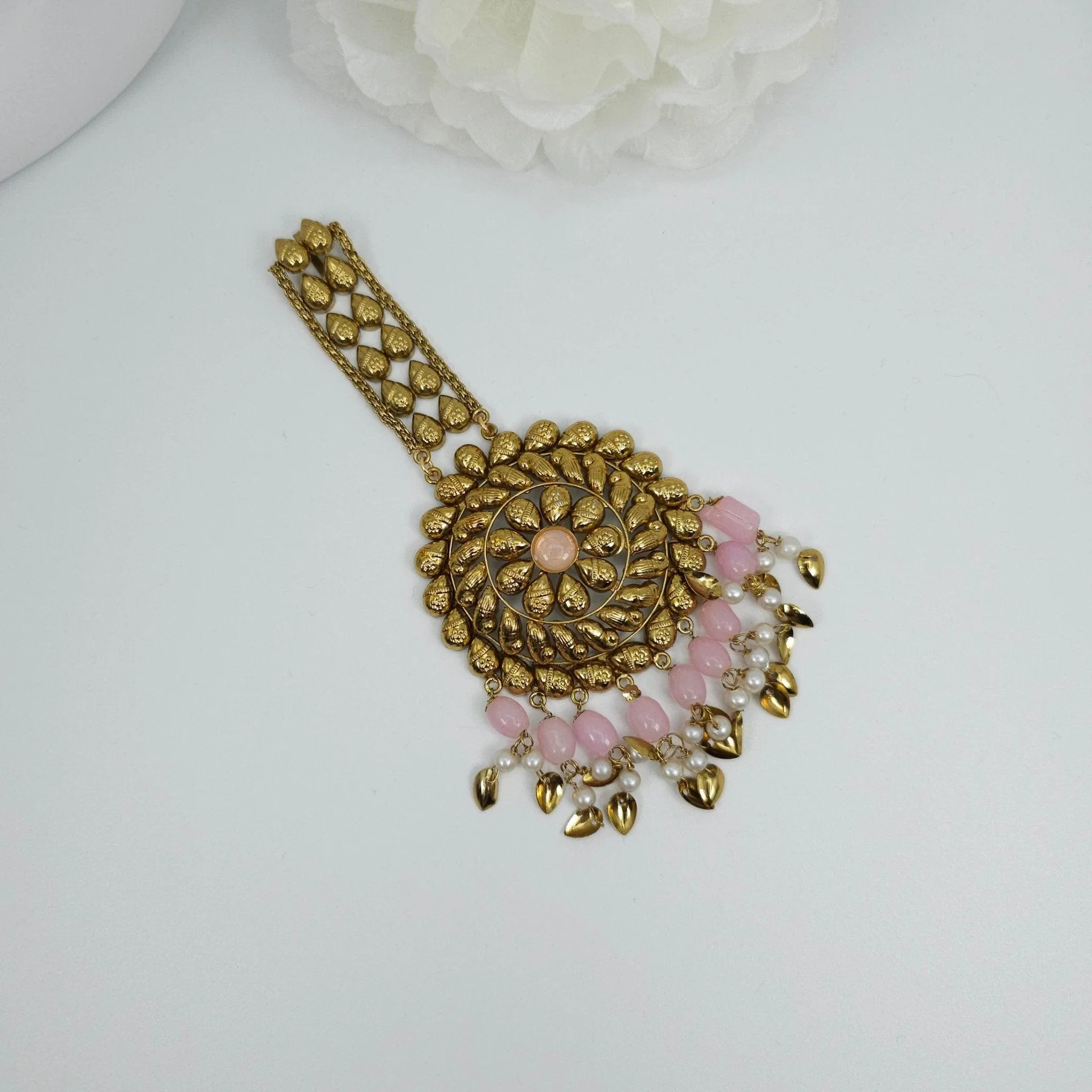 Over Size Beaded Chandbali Tikka Set