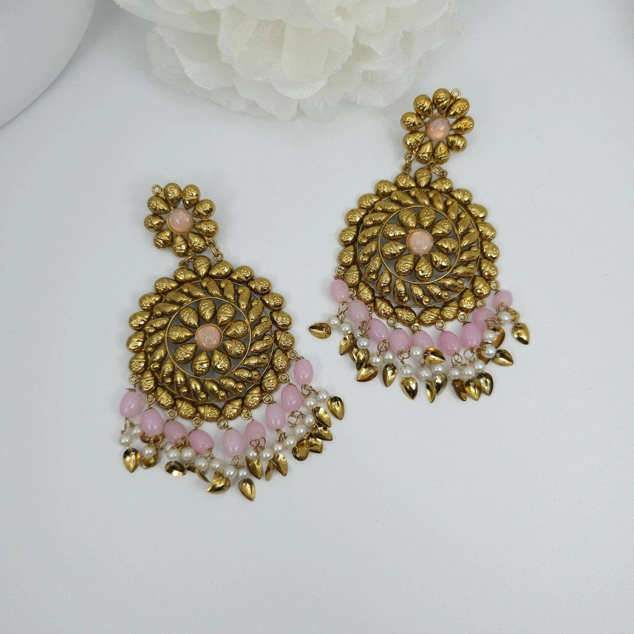 Over Size Beaded Chandbali Tikka Set